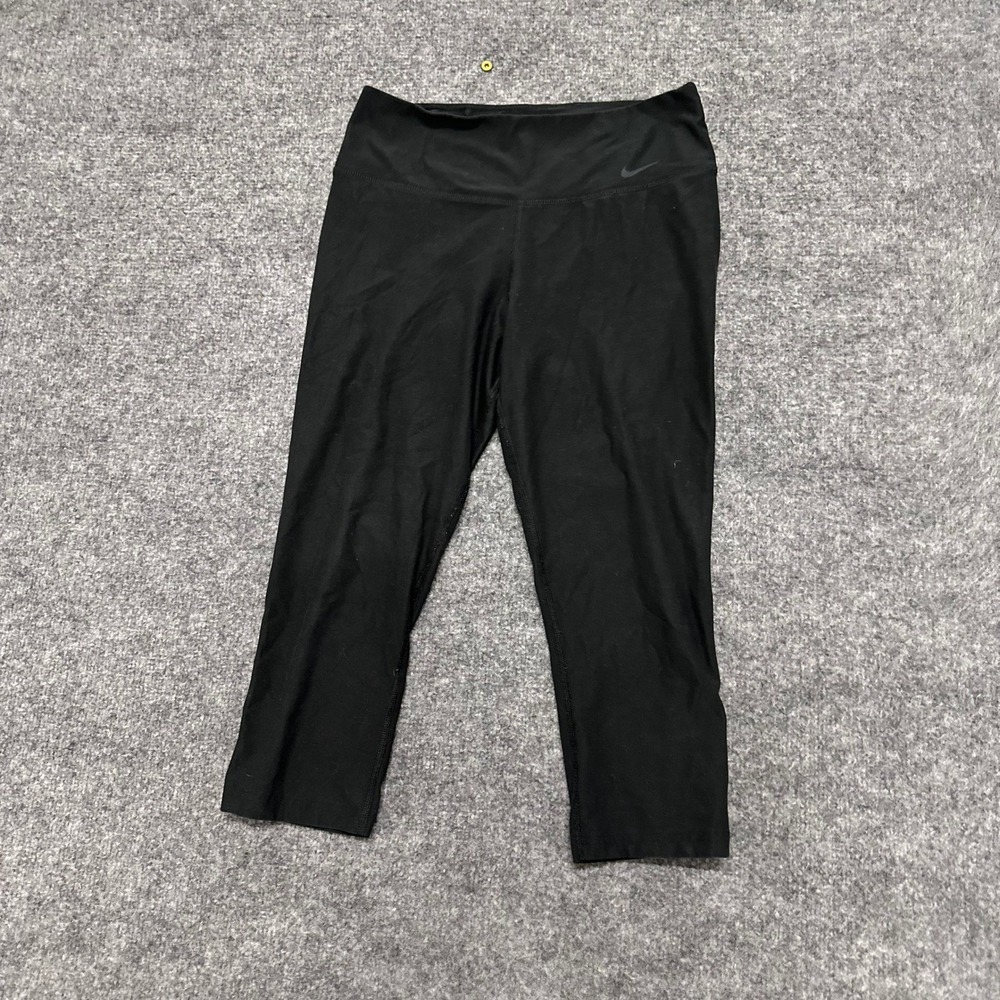 Nike Leggings Womens Size S Black Dri-Fit Legend Crop Athletic Yoga Stretch